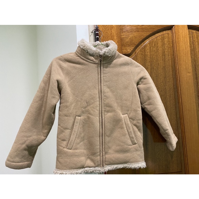 UNIQLO 兒童卡其色保暖刷毛外套，尺寸130，適合冬天