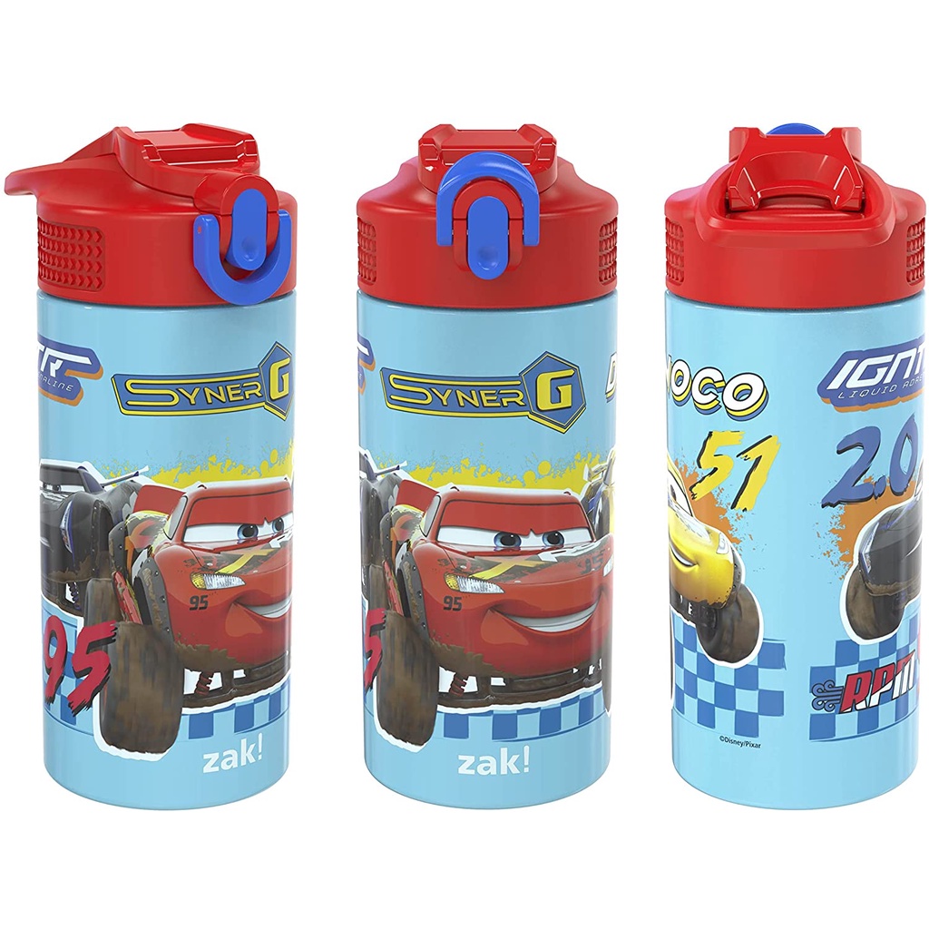 預購414ML👍正版空運👍美國代購 ZAK Pixar Cars 汽車總動員 麥坤 兒童水壺 保溫壺 保溫水壺不鏽鋼水壺