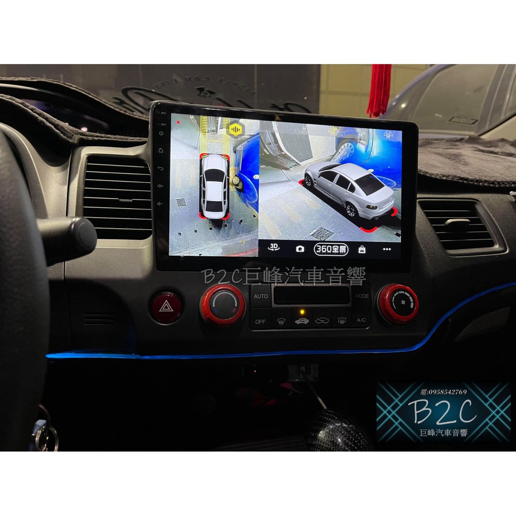 本田Honda CIVIC8 K12 喜美八代 專用安卓機搭配聲控360環景含四路行車錄影 導航 藍芽 FM 安卓系統