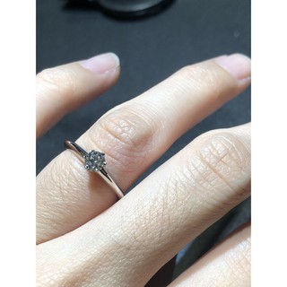 Tiffany 經典六爪單鑽戒指0.24CT(H/IF)PT950 附證書