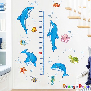 【橘果設計】海豚身高尺 壁貼 牆貼 壁紙 DIY組合裝飾佈置