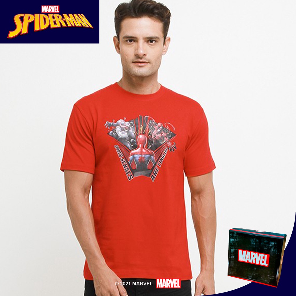 Marvel T 恤 Marvel T 恤 Marvel T 恤男士超級英雄蜘蛛俠高級棉 MSP32