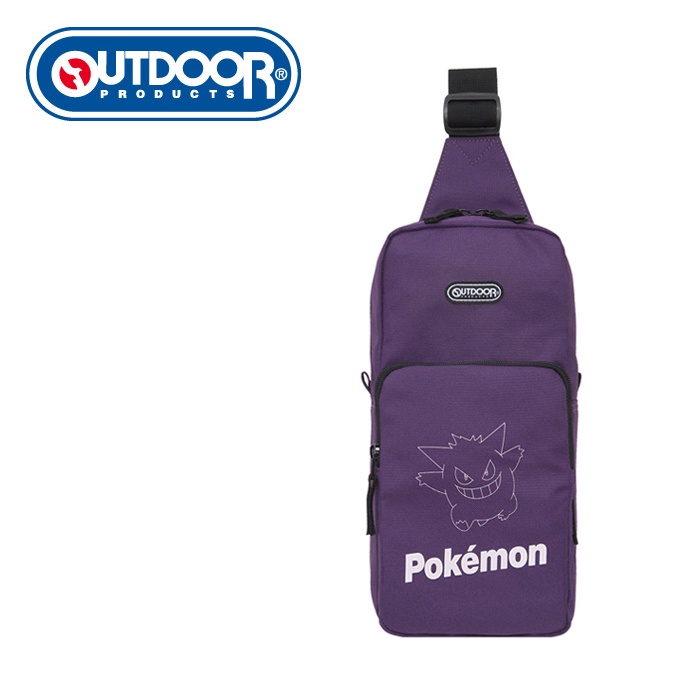 OUTDOOR Pokemon聯名款夜光耿鬼單肩背包-紫色 ODGO21A03PL 胸包 單肩後背包