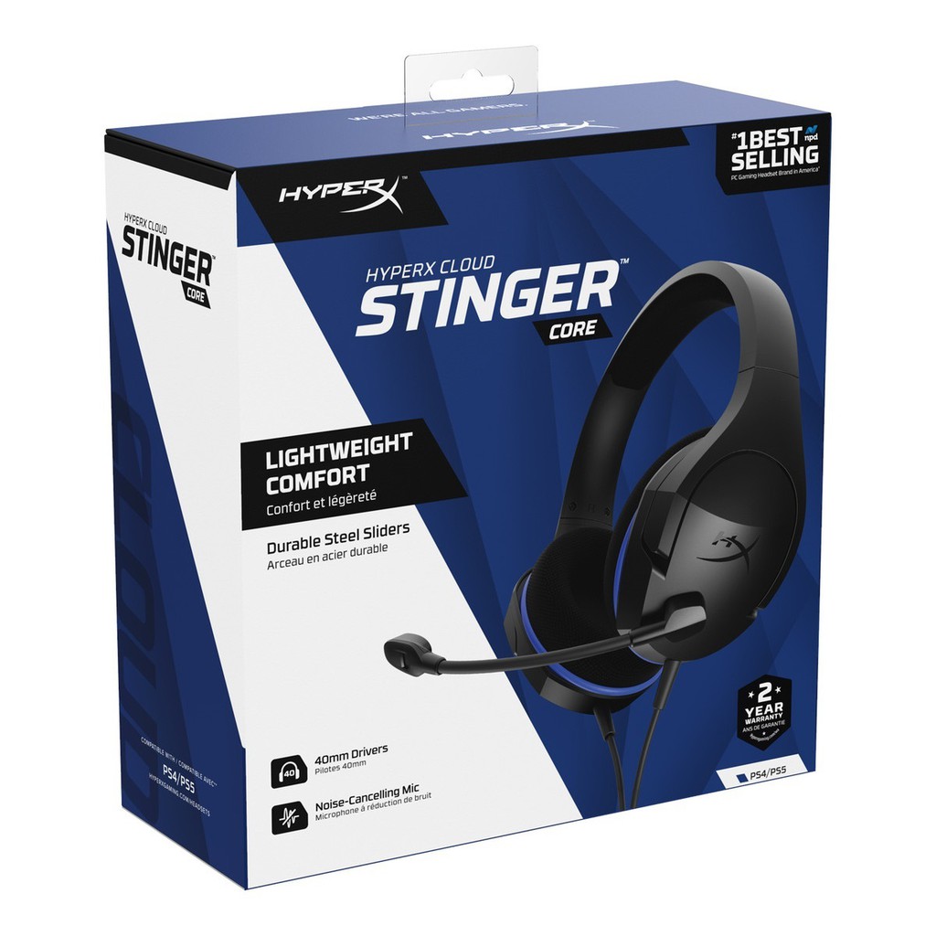 HyperX Cloud Stinger Core PS4 遊戲耳機麥克風 有線耳機 黑藍款【魔力電玩】