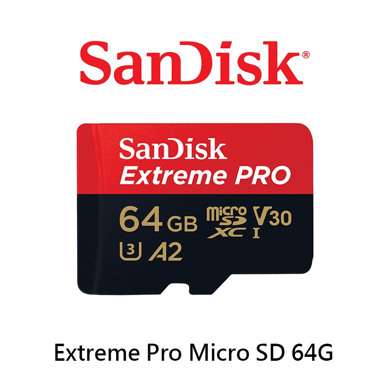 SanDisk 晟碟 Extreme Pro 64G SDXC Micro sd 記憶卡 U3 A2 V30 酷BEE
