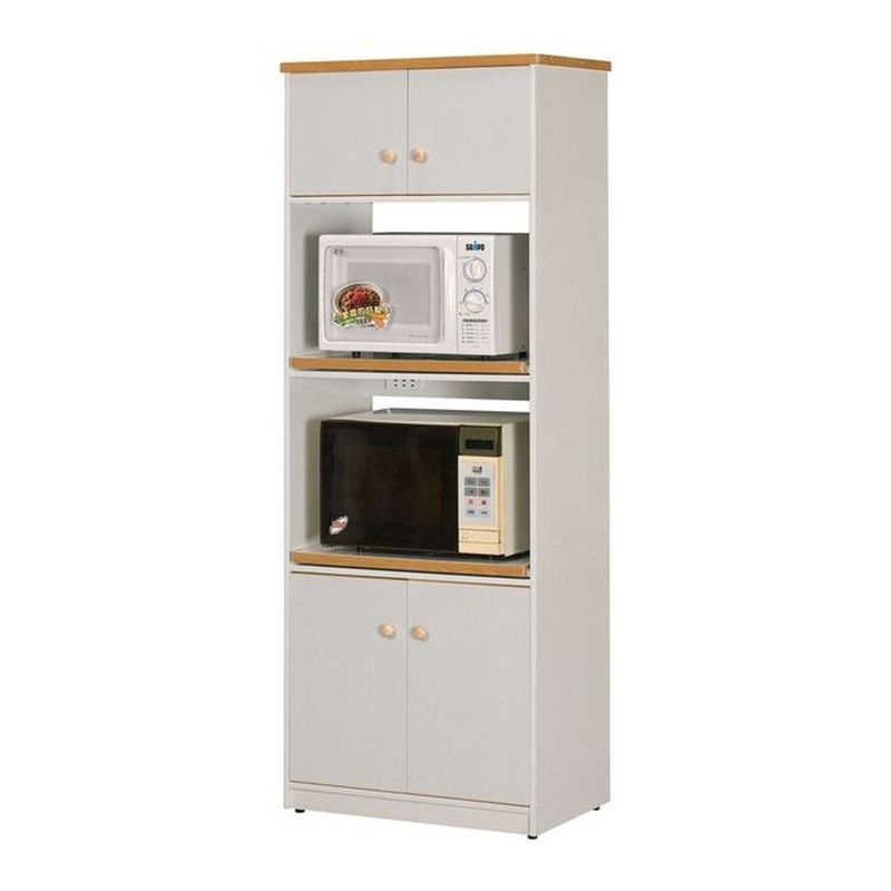 【PA997-01】廚房多功能塑鋼置物櫃(E-1264)(白石花色木紋邊)(桃園以南請詢運費)