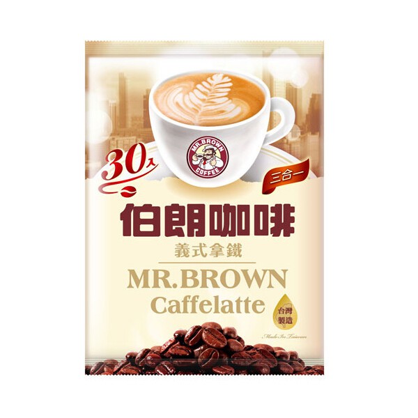 伯朗咖啡義式拿鐵(三合一)-30入/袋
