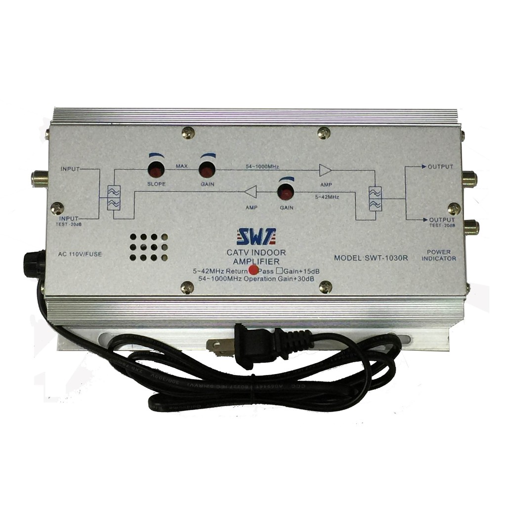 [南興通訊] SWT-1030R 室內訊號雙向放大器 (反向放大PASS) (有線/無線/衛星/數位電視皆可使用)