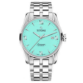 TITONI 瑞士梅花錶 83908S-691 空中霸王系列 AIRMASTER 機械錶/ Tiffany藍 40mm