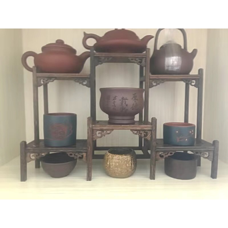 雞翅木博古架（十二菜碗架）多寶閣茶具架子实木置摆件架展示架