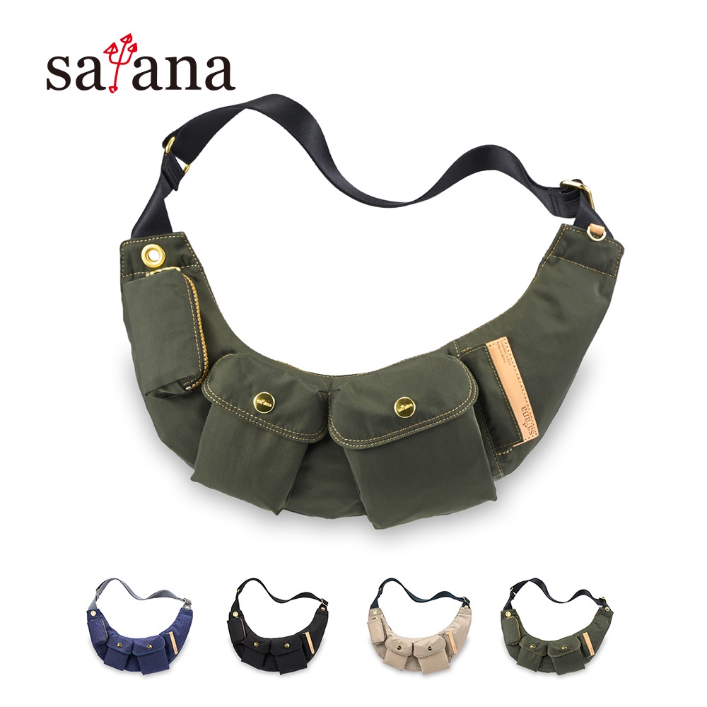 【satana】Soldier 現代職人斜背胸包-琉璃藍/軍綠色/奶茶色/黑色(SOS0301)｜包包 側背包男 胸包