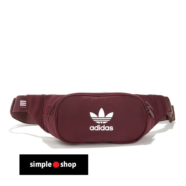 【Simple Shop】Adidas Originals Essential 三葉草腰包 側背包 酒紅 DV2402