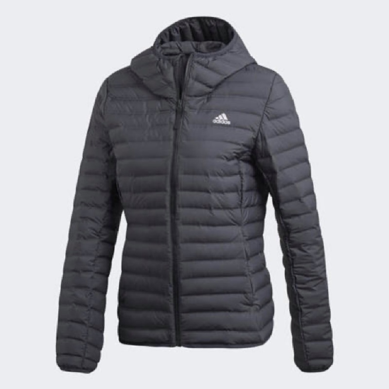 【全能MAX】Adidas Varilite soft Hooded 女羽絨外套 連帽外套 黑灰CY8735