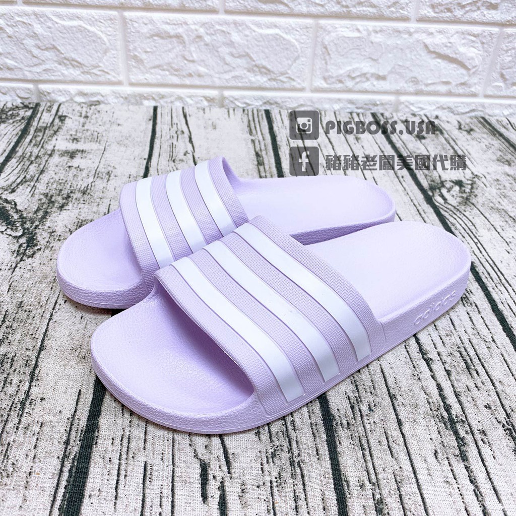 豬豬老闆 Adidas Adilette Aqua 粉紫防水輕量運動休閒拖鞋女鞋eg1742 蝦皮購物