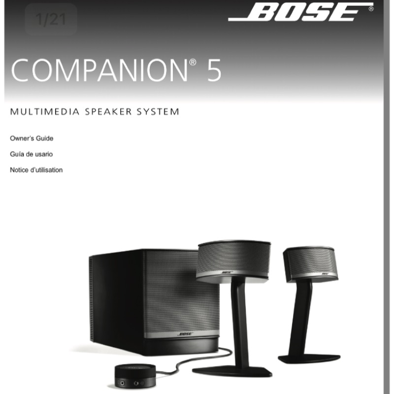bose companion 5 series multimedia speaker system