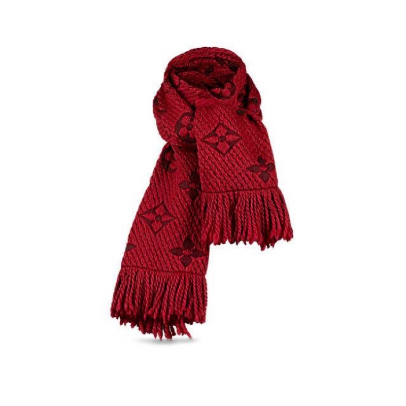 LOUIS VUITTON LV 羊毛logo圍巾 (紅) M72432 轉賣 日本代行-日本服飾代購網