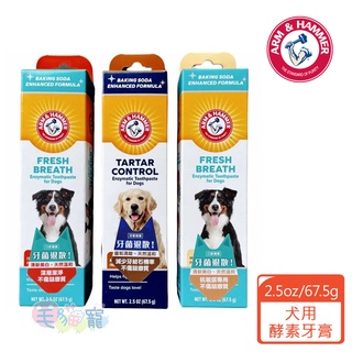 領卷再折【ARM&HAMMER 鐵鎚】犬用酵素牙膏 深潔/除垢/抗敏 2.5oz/67.5g 毛貓寵