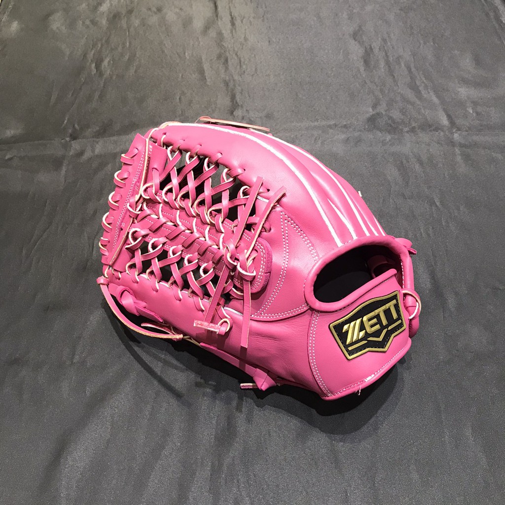 ZETT SPECIAL ORDER 訂製款棒壘球手套特價外野T編網13吋粉紅色反手用