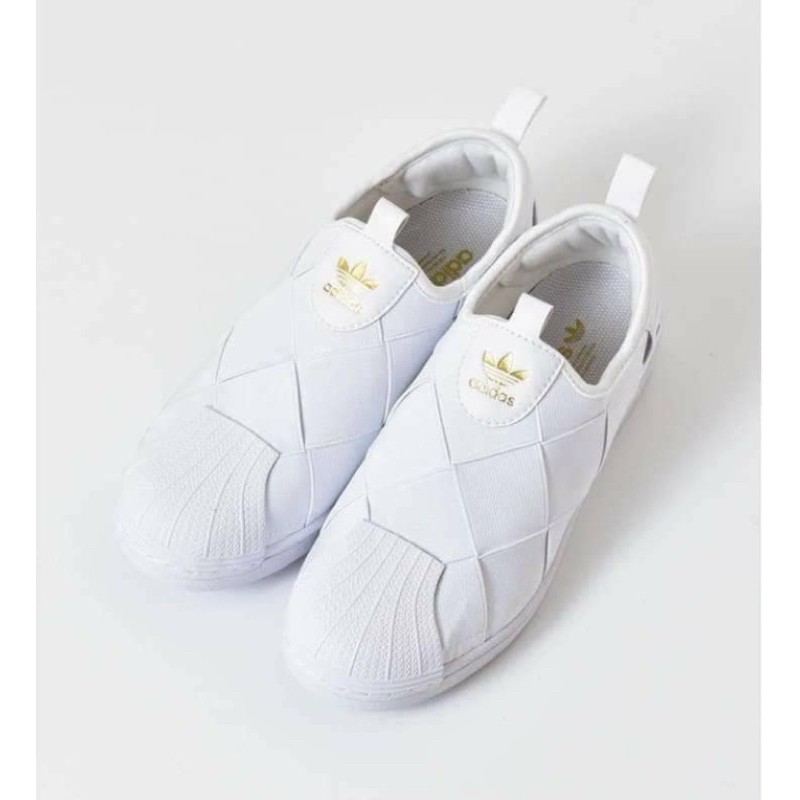 全新！愛迪達繃帶鞋 Adidas superstar slipon W 白色6.5號