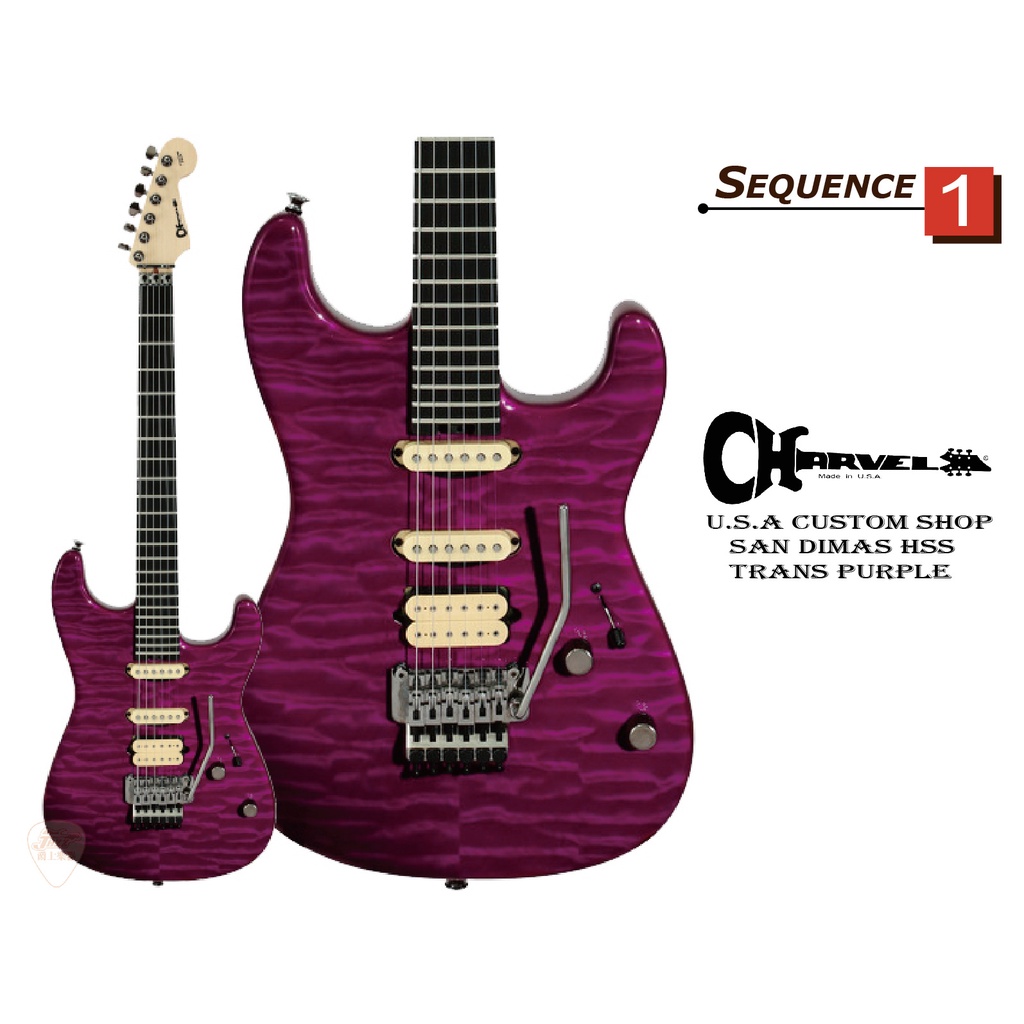 【爵士樂器】美廠 Charvel Custom Shop San Dimas HSS Trans Purple 電吉他