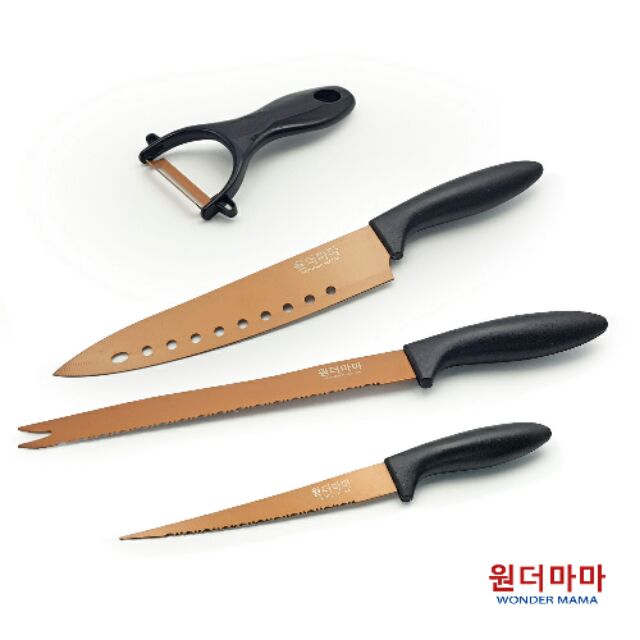 【韓國WONDERMAMA】420不鏽鋼玫瑰金刀具組 只要$180