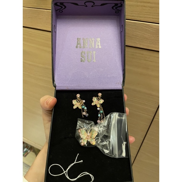 anna sui 蝴蝶戒指 蝴蝶夾式耳環