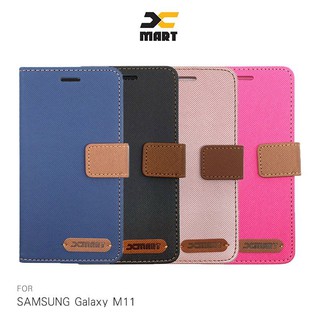 XMART SAMSUNG Galaxy M11 斜紋休閒皮套 掀蓋 可立 插卡 磁扣
