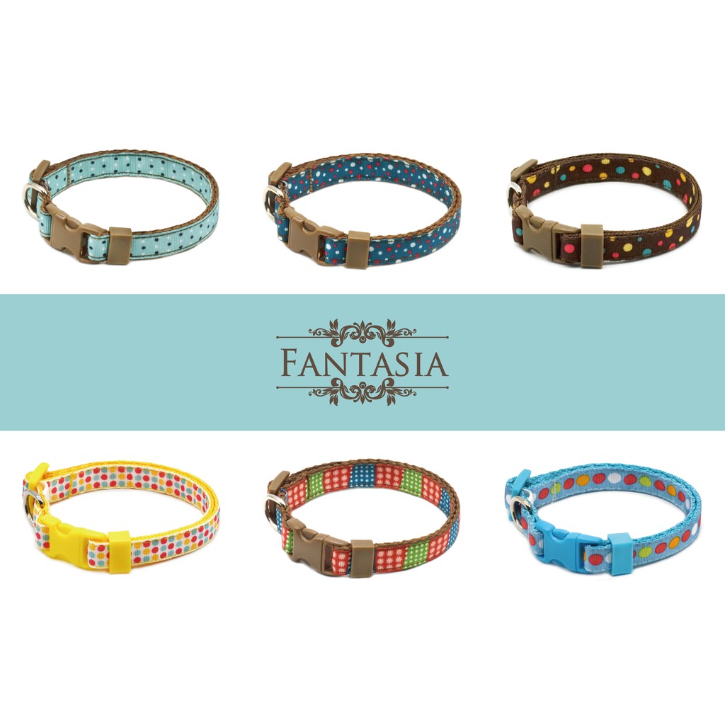 范特西亞 Fantasia 【綜合圓點系列II】小型犬項圈(S) 共12款(小型 狗 狗項圈 頸圈 外出 寵物 用品)