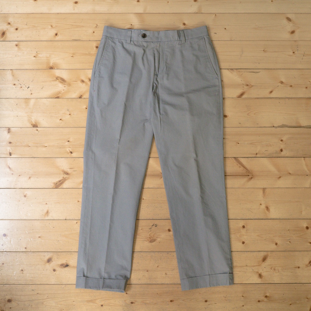 《白木11》 used Brooks Brothers pants 美國 灰色 素面 無摺 直筒 長褲 休閒褲