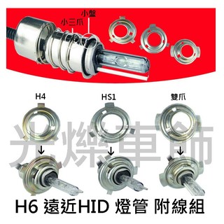 YLC。機車35WHID H6 H4 HS1小盤HI/LO 遠近氙氣燈擺角 附線組摩托車 BWS 勁戰 G6