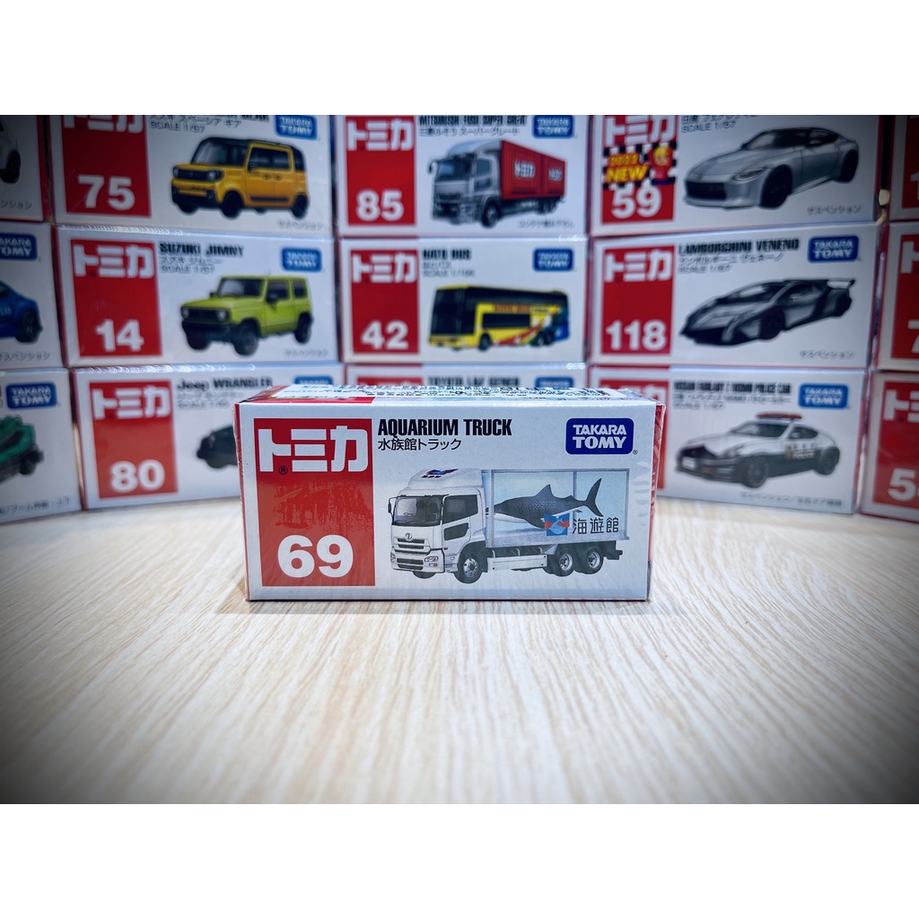 多美小汽車 TOMICA 白盒 NO.69 海遊館 水族館 鯊魚車  AQUARIUM TRUCK ❁秘密積地❁