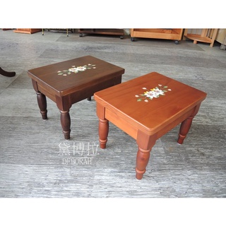 高雄．黛博拉家飾精品． 鄉村風實木彩繪/矮凳/小椅凳/穿鞋椅/客廳茶几椅/椅子/胡桃色柚木色