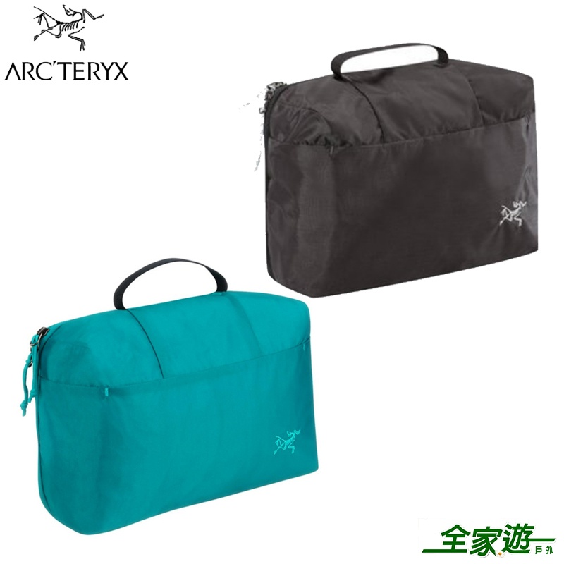 【Arcteryx 始祖鳥】Index 5衣物打理包 14258 碳黑 藍霓虹燈魚 單層 鞋袋 收納袋 行李收納包