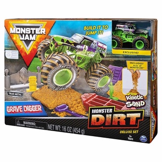 怪獸卡車 Monster Jam 障礙挑戰豪華組 GRAVE DIGGER 綠色卡車 含動力沙 代理版