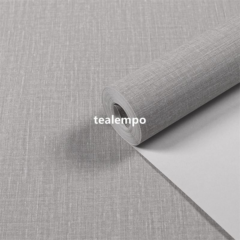 Tealempo 煙灰色水泥灰北歐風深壓紋墻紙仿亞麻布純色素色臥室客廳簡約壁紙壁纸墙纸壁贴墙贴居家翻新 蝦皮購物