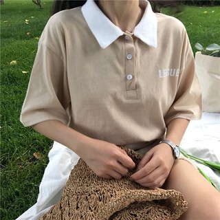 奶茶卡其色polo短t