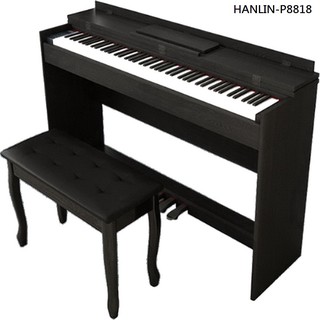HANLIN-P8818擬真手感重鎚電鋼琴 翻蓋平面款 多功能音源 88鍵 128複音數位鋼琴漸進式配重 現貨 廠商直送