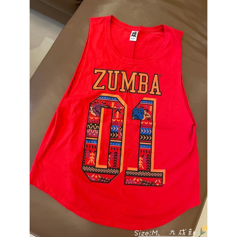 二手 Zumba ®Wear 紅色數字圖騰背心/九成新/Size:M