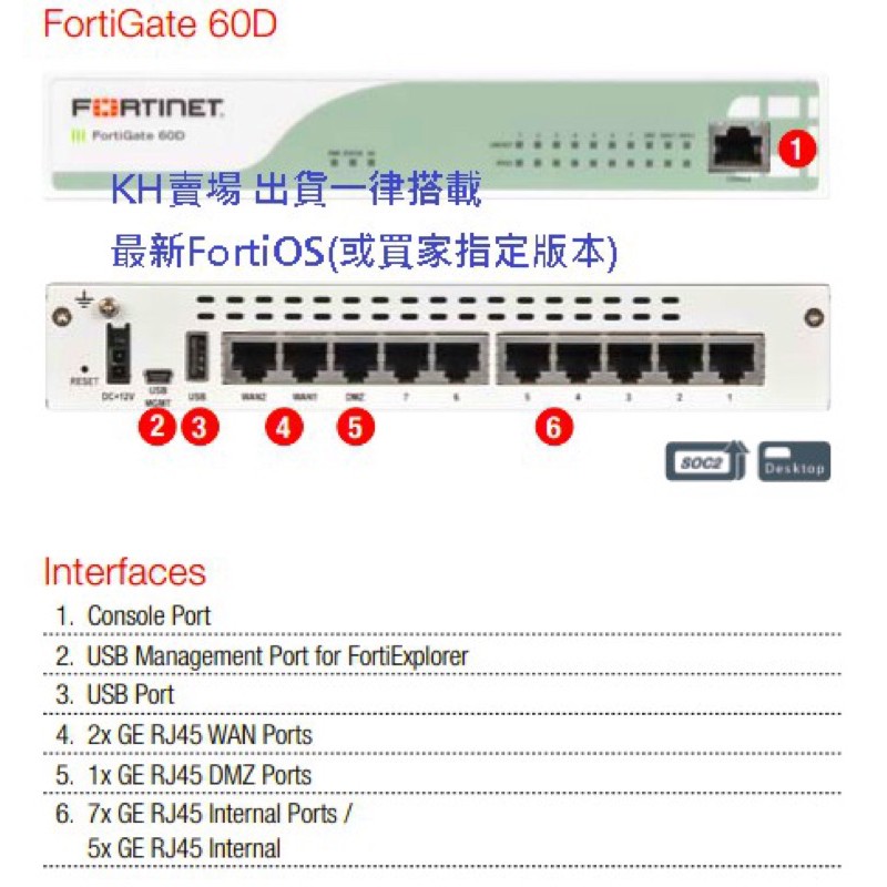 Fortigate Fortinet Vpn翻牆 Fg 60d Utm授權已過期 可手動更新半年 可指定fortios 蝦皮購物