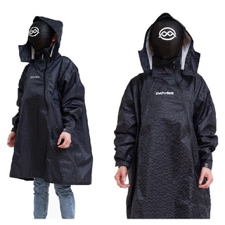 brightday double雙拉鍊斜開長板風雨衣 mini-o 曜石黑 專利雙拉鍊 一件式 連身式 雨衣《比帽王》
