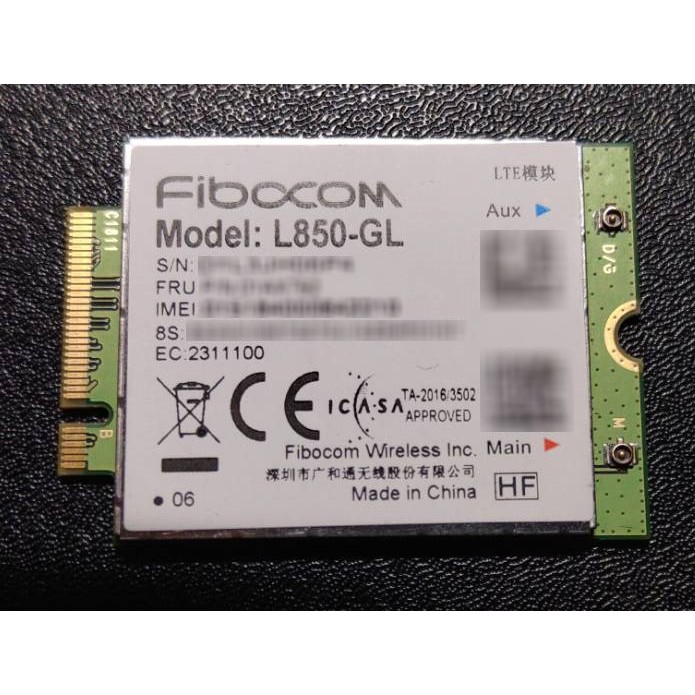 全新 聯想 Lenovo Thinkpad 筆電4G模組 Fibocom L850-GL 4G LTE