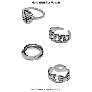 鋼款地球雕紋大橢圓雙層連結圈圓環連結鐵鍊設計戒指