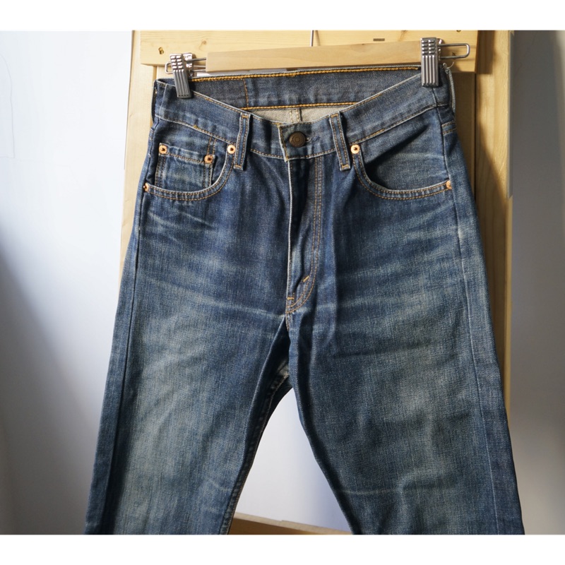 W28 深色 505 反折短褲 高腰 五分褲 二手Levis 窄版 Levi's 二手牛仔短褲 1998年製 刷色 真品