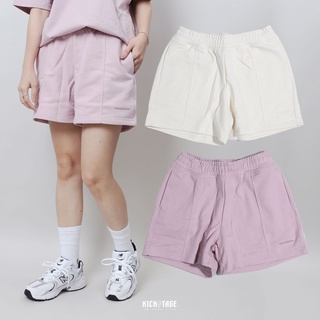 NEW BALANCE SHORTS 米杏色 玫瑰粉 刺繡LOGO 前車線 寬鬆版 棉短褲 女款【WS23552】KS