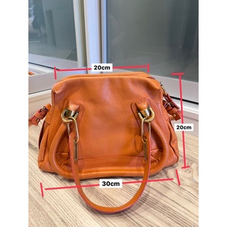 Chloe 包 二手 Paraty mini 橘色 中型