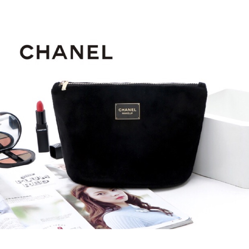 香奈兒 Chanel 專櫃贈品 高貴黑絨包 毛絨絨 名牌 /化妝包/手拿包