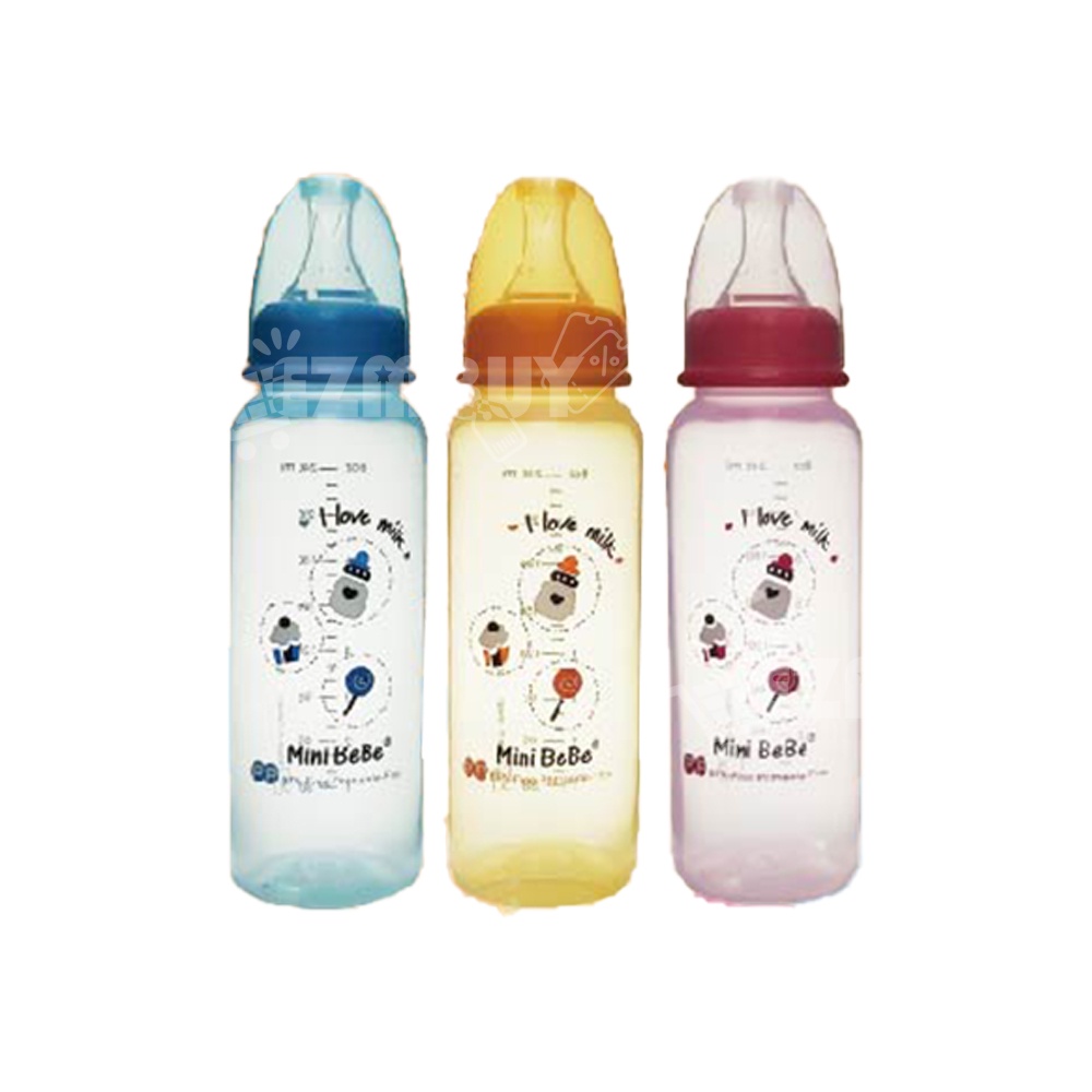 【MiniBeBe】PP一般口徑標準奶瓶 240ml/8oz (3入/組)