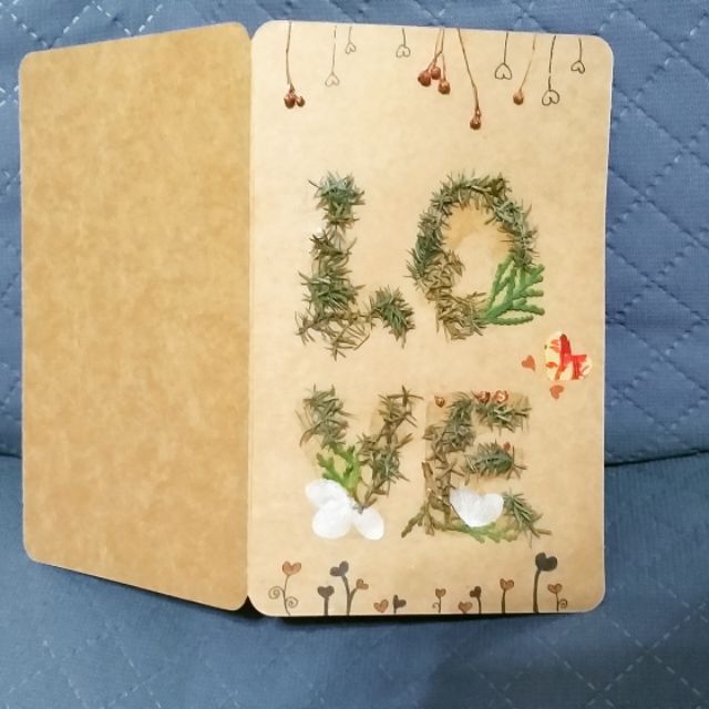 乾燥花手作插畫卡片 乾燥花材搭配可愛手繪 無論是用來做感謝卡還是祝福卡片都可以 也有材料包販售 蝦皮購物