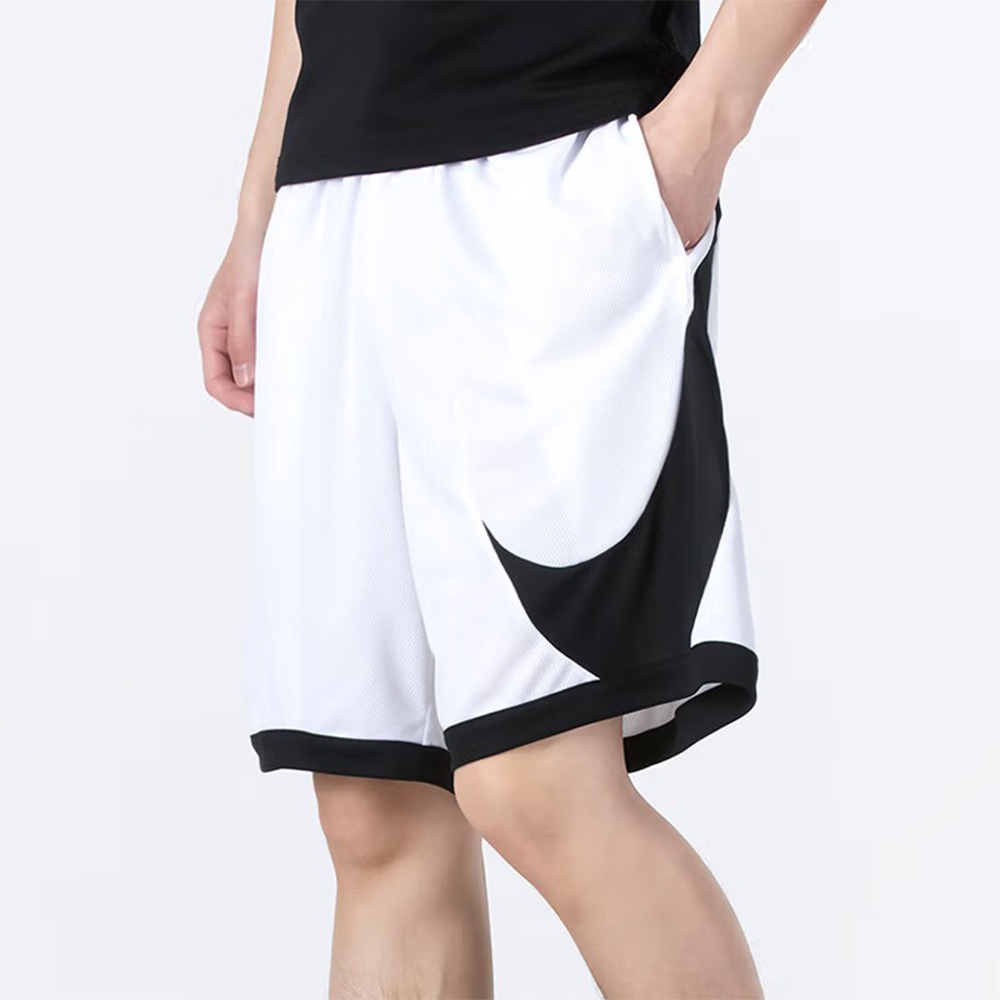 NIKE 籃球褲 短褲 SWOOSH 白色 大黑勾 運動褲 男 (布魯克林) DH6764-100