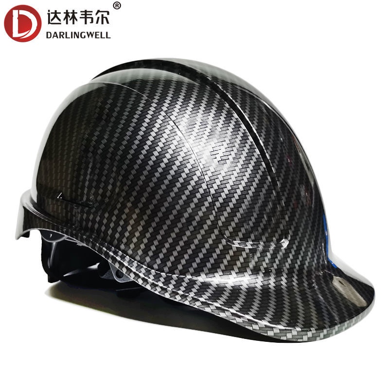 ❀❂達林韋爾美式碳纖維色工地安全帽男建筑施工領導安全頭帽頭盔包郵